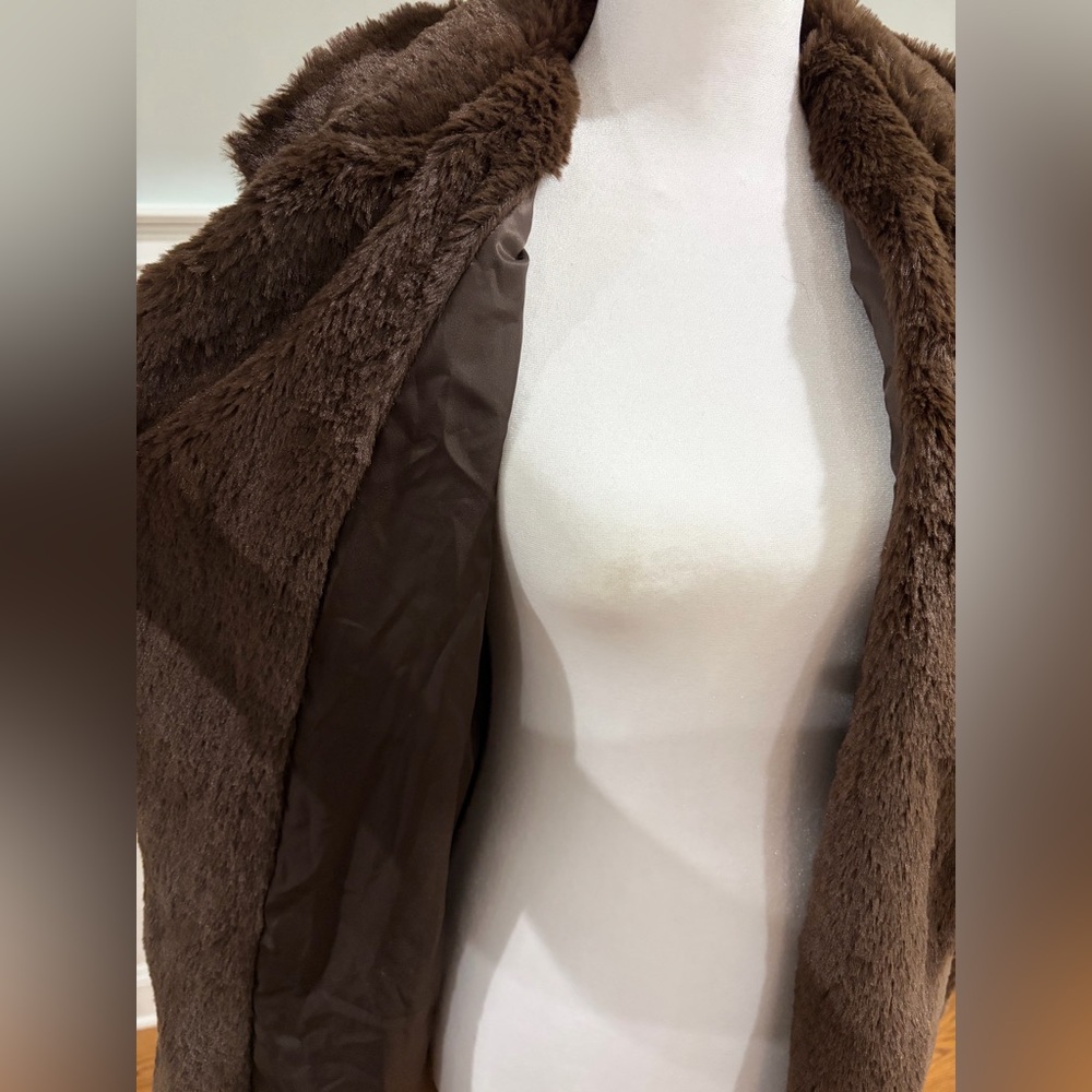 NWT Longline Faux Fur Coat - Picture 3 of 6